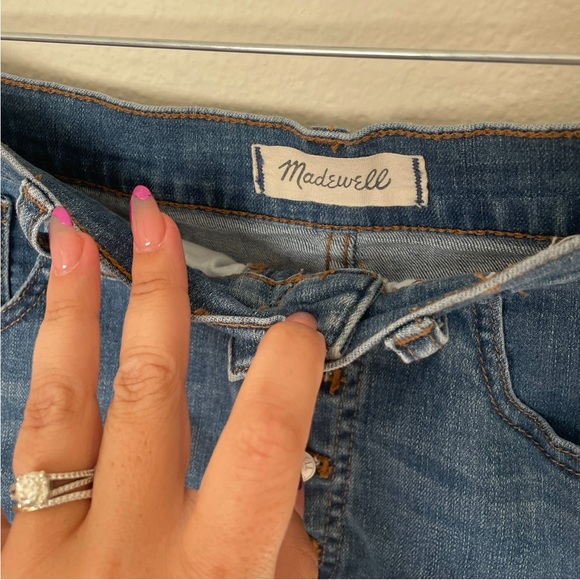 Madewell Denim High Waisted Shorts with Buttons - Picture 5 of 7